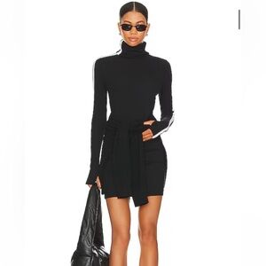 SPLITS59‎ Jackson Ribbed Black and White Mini Dress Track Style